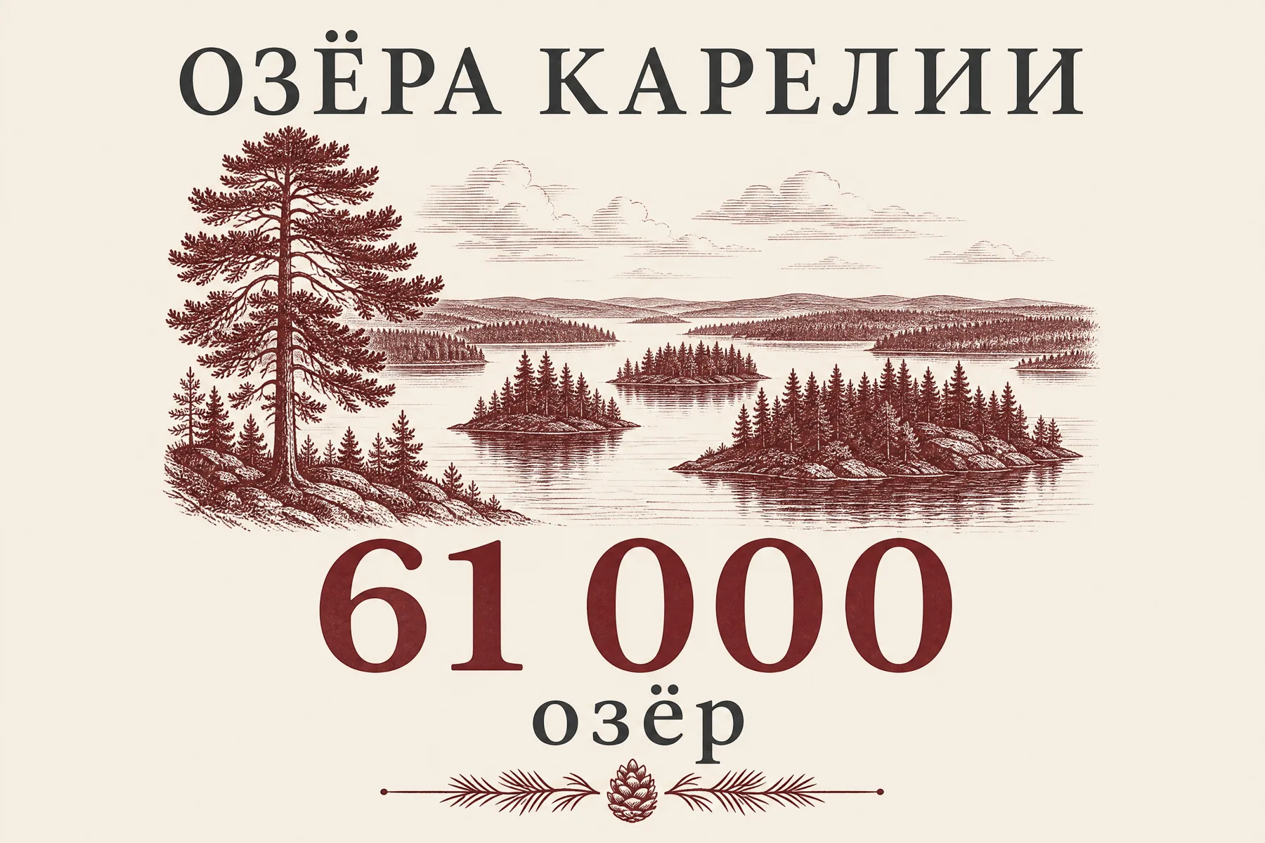 Число озёр в Республике Карелия