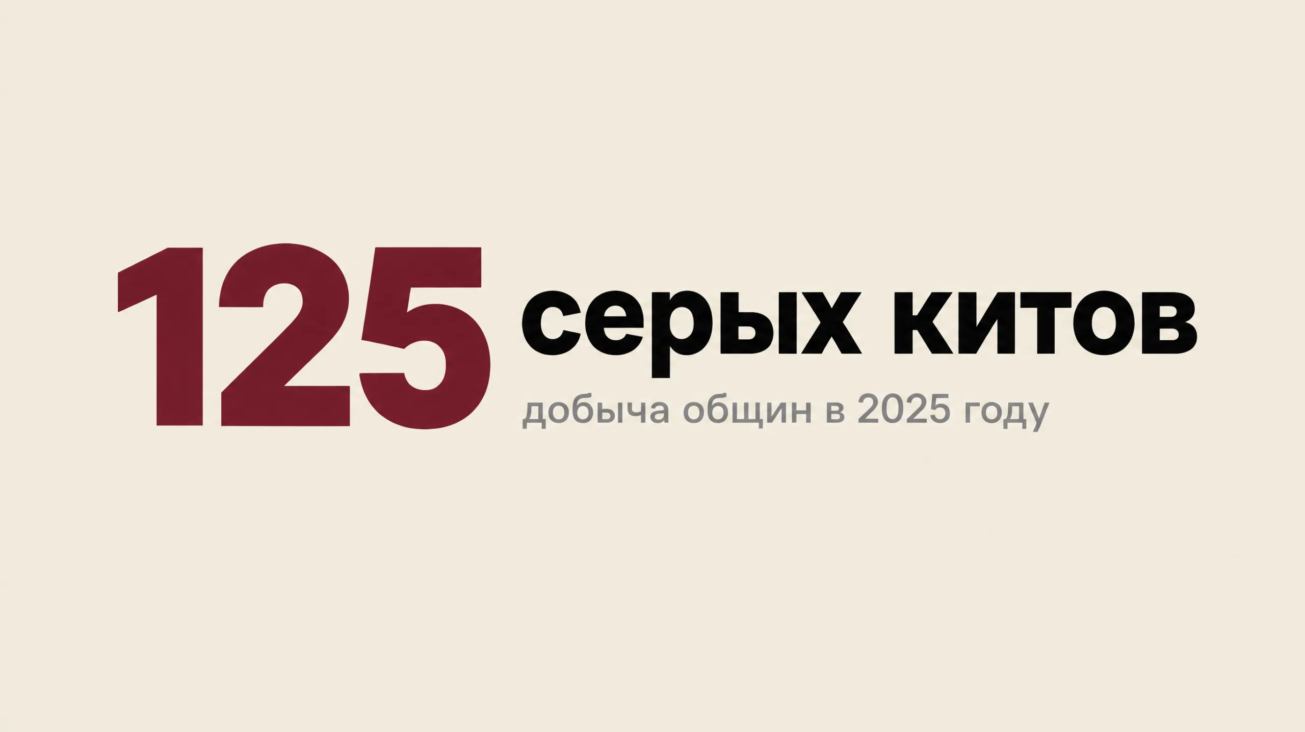 Инфографика распределения добычи 125 серых китов на Чукотке за 2025 год